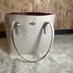 White Coach Mollie Tote in Signature Canvas